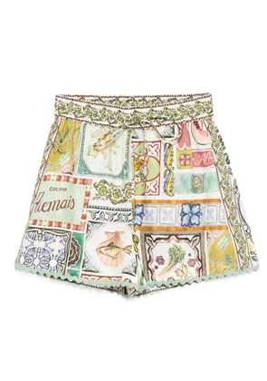 ALEMAIS scalloped printed shorts - White