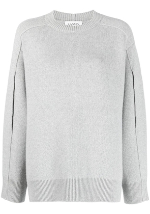 Lanvin round-neck cape-back jumper - Grey