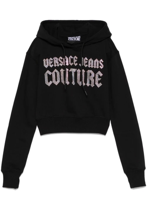 Versace Jeans Couture rhinestone-logo hoodie - Black