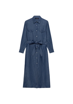Brooks Brothers button front linen shirt dress - Blue
