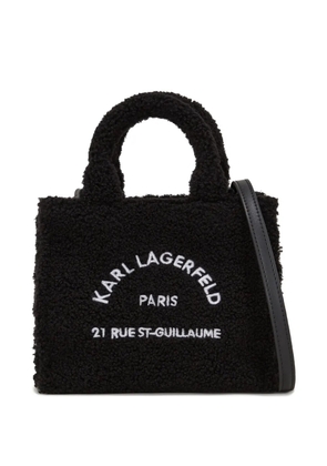 Karl Lagerfeld mini Rue St-Guillaume shearling tote bag - Black