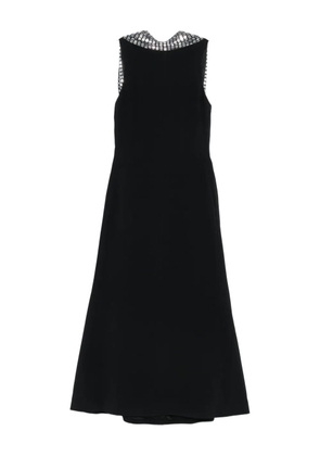 David Koma embellished-collar sleeveless midi dress - Black