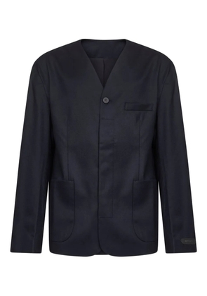 Jacquemus collarless patch-pocket jacket - Blue
