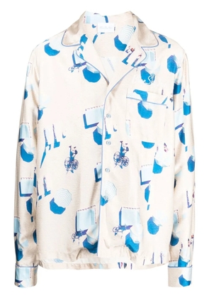 BLUE SKY INN Beach graphic-print shirt - Neutrals