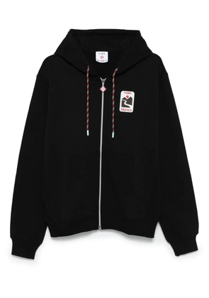 Casablanca logo-patch zip-up hoodie - Black