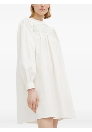 Résumé smocked long-sleeve dress - White