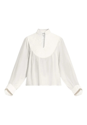 MUNTHE embroidered yoke blouse - White