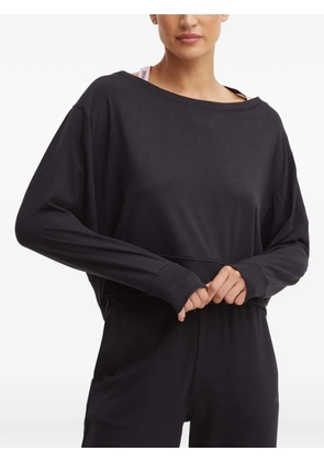HUGO long-sleeve boat-neck sweatshirt - Black