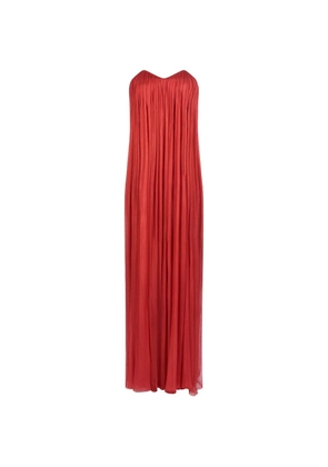 IMROSKA Gaia metallic-finish strapless maxi dress - Red