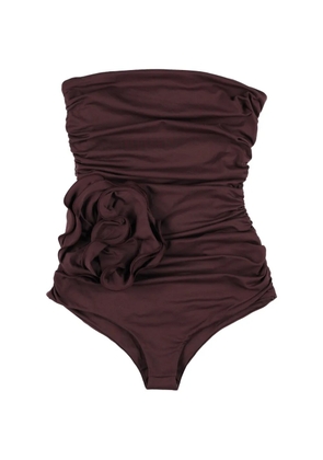 Magda Butrym rose ruched intero beachwear - Red