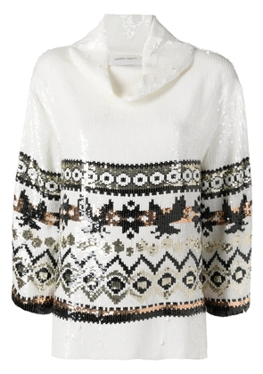 Alberta Ferretti patterned sequin jumper - White