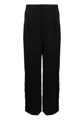 Ahluwalia panelled pleat-detail straight-leg trousers - Black