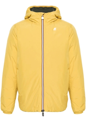 K-Way logo-patch hooded padded jacket - Yellow