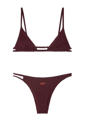 Off-White Off Stamp triangle bikini set - Red
