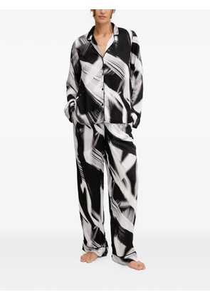 DKNY abstract print pajama set - Black