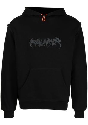 Palmer logo-print organic cotton hoodie - Black