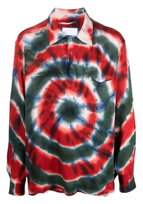 4SDESIGNS tie-dye swirl-print shirt - Red