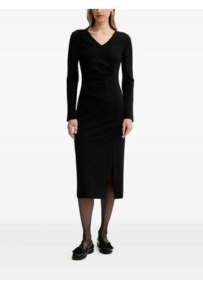 Liviana Conti Filippa V-neck side-slit midi dress - Black