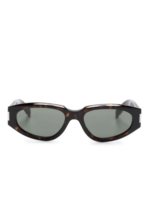 Saint Laurent Eyewear tortoiseshell-effect oval-frame sunglasses - Brown