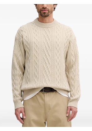 BOSS cable-knit crew-neck sweater - Neutrals