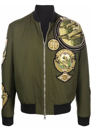 Balmain multi-badge pilot jacket - Green
