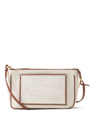 Lanvin embroidered-logo crossbody bag - Neutrals