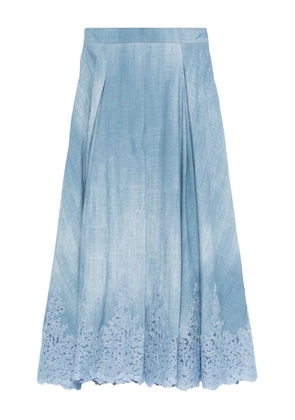 Ermanno Scervino lace-detail midi skirt - Blue