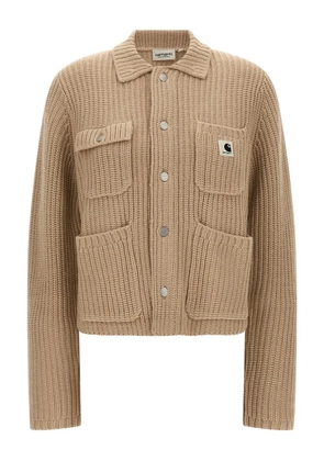 Carhartt WIP ribbed logo-patch cardigan - Neutrals