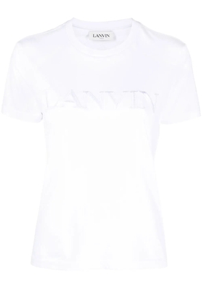 Lanvin logo-embroidered round-neck T-shirt - White