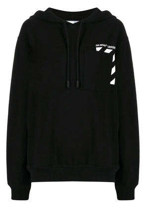 Off-White logo print hoodie - Black