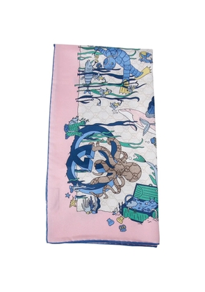 Gucci aquatic-motif scarf - Pink