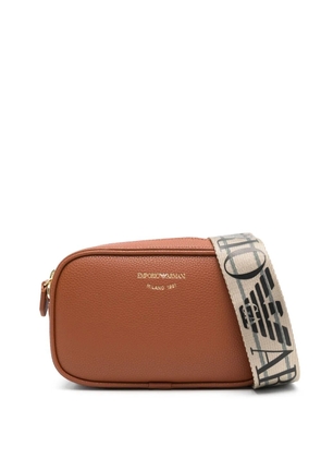 Emporio Armani logo-debossed cross body bag - Brown