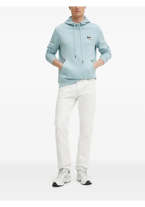 Karl Lagerfeld Ikon logo-patch hoodie - Blue