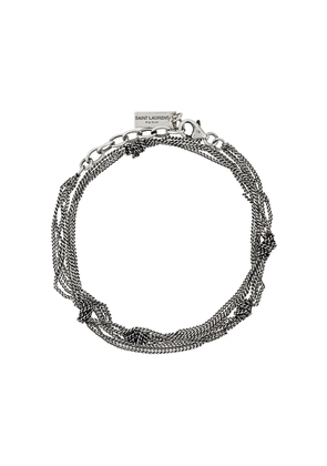 Saint Laurent multi-chain knot bracelet - Metallic