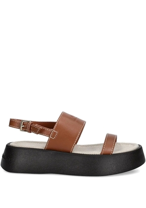 Armani Exchange buckled platform sandals - Brown