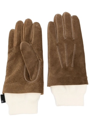 Undercover suede gloves - Brown
