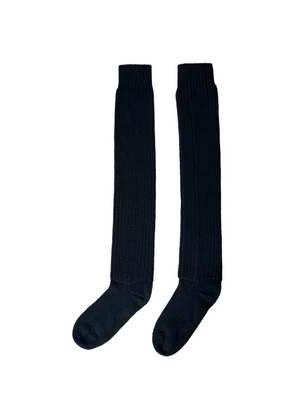 Moncler ribbed embroidered-logo socks - Blue