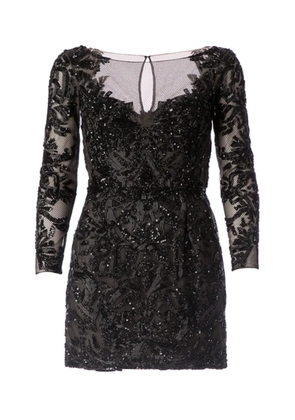 Zuhair Murad sequin embellished mesh mini dress - Black