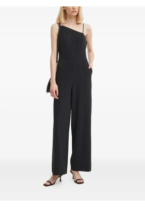 Sisley asymmetric-neck jumpsuit - Black