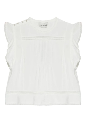 MUNTHE ruffled short-sleeve blouse - White