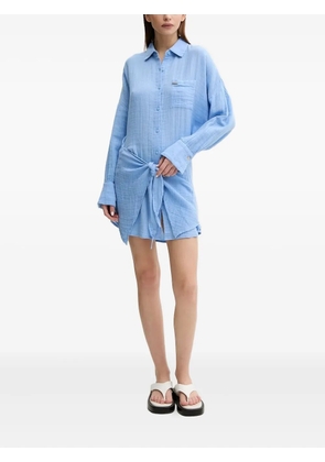 Melissa Odabash tie-detail shirt mini dress - Blue