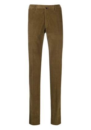Incotex textured straight-leg trousers - Green