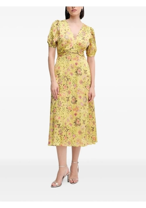 Pedro Del Hierro puff-sleeve floral-print midi dress - Green