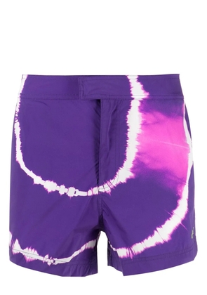 Off-White tie-dye printed shorts - Purple