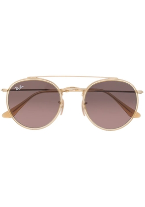 Ray-Ban RB3647N double bridge round-frame sunglasses - Gold