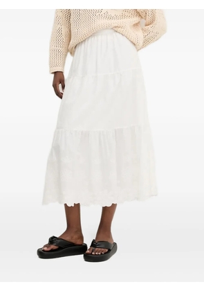 Desigual tiered embroidered skirt - White