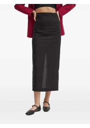 Bardot high-waisted midi skirt - Black