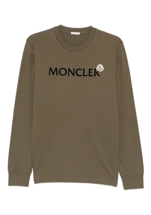 Moncler long-sleeve cotton jersey T-shirt - Brown