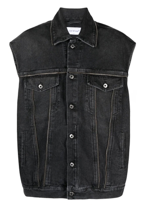 Off-White zip-embellished denim gilet - Grey