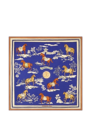 Shanghai Tang horse print scarf - Blue